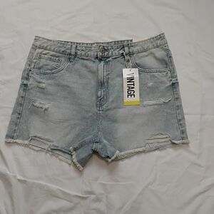 Chelsea Wome's Blue Jean Shorts Distressed High-Waisted